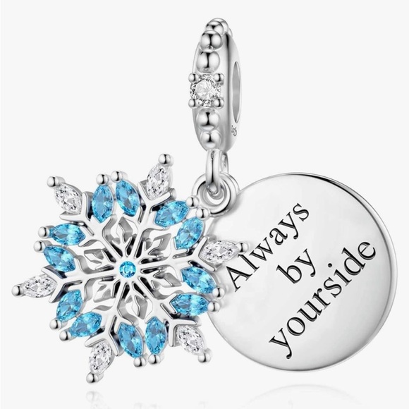 Winter wonderland Christmas style 925 sterling snowflake charm fits pandoras - Picture 1 of 4